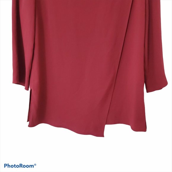 M.M. Lafleur Bourgeois Top Blouse Red Wrap Small - Picture 4 of 11